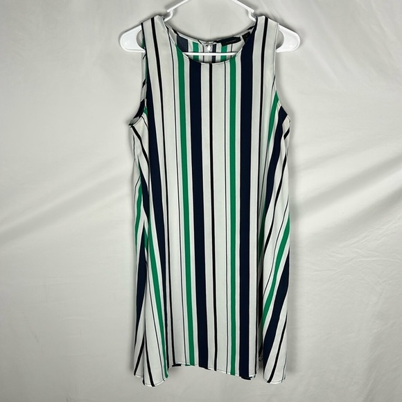 Halogen Green, White, and Blue Striped Sleeveless Dress -Size S - Picture 1 of 6